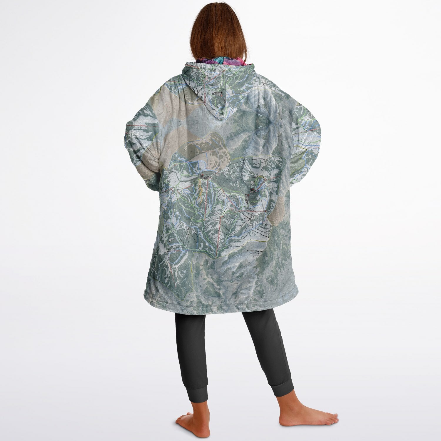 Powder Mountain, Utah Ski Resort Map Youth Reversible Snug Hoodie