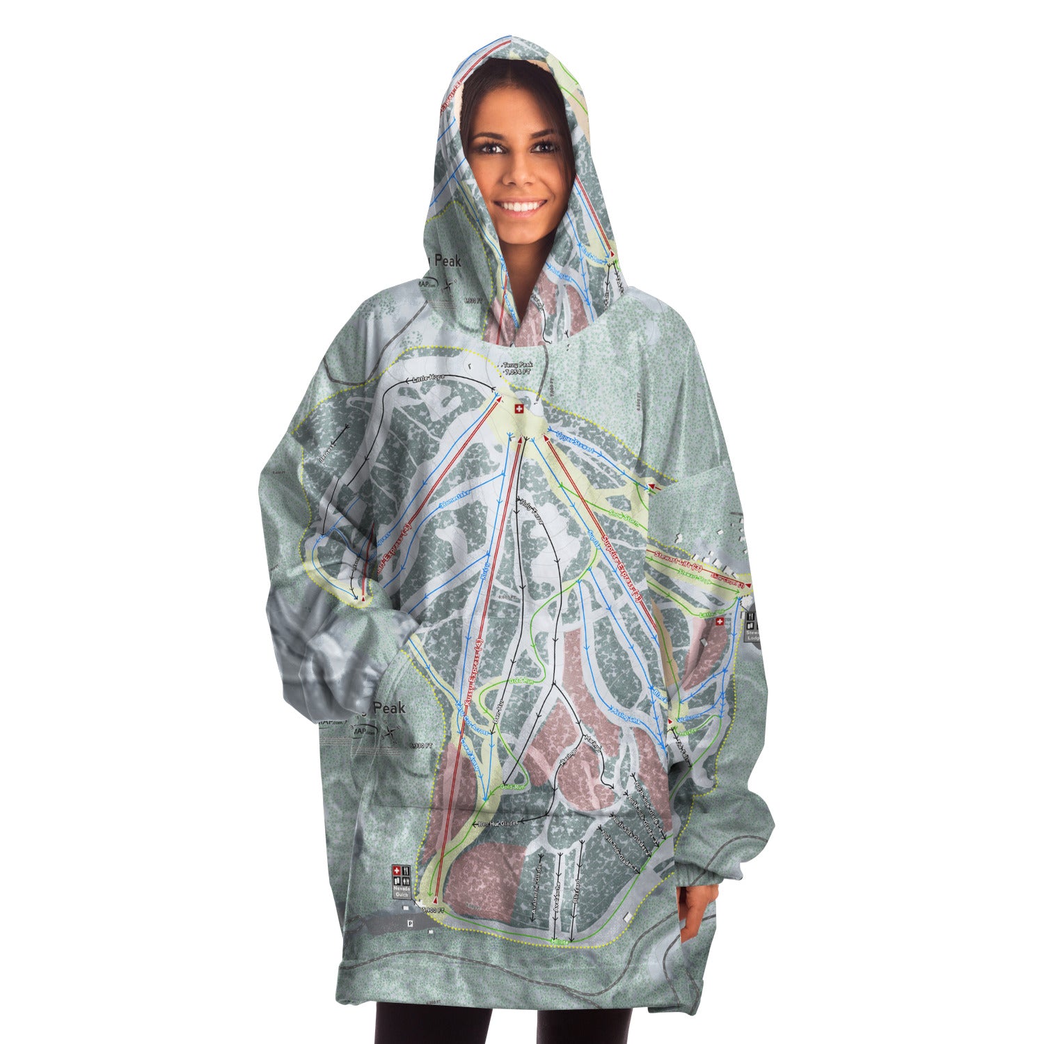 Terry Peak, South Dakota Ski Trail Map - Snug Hoodie