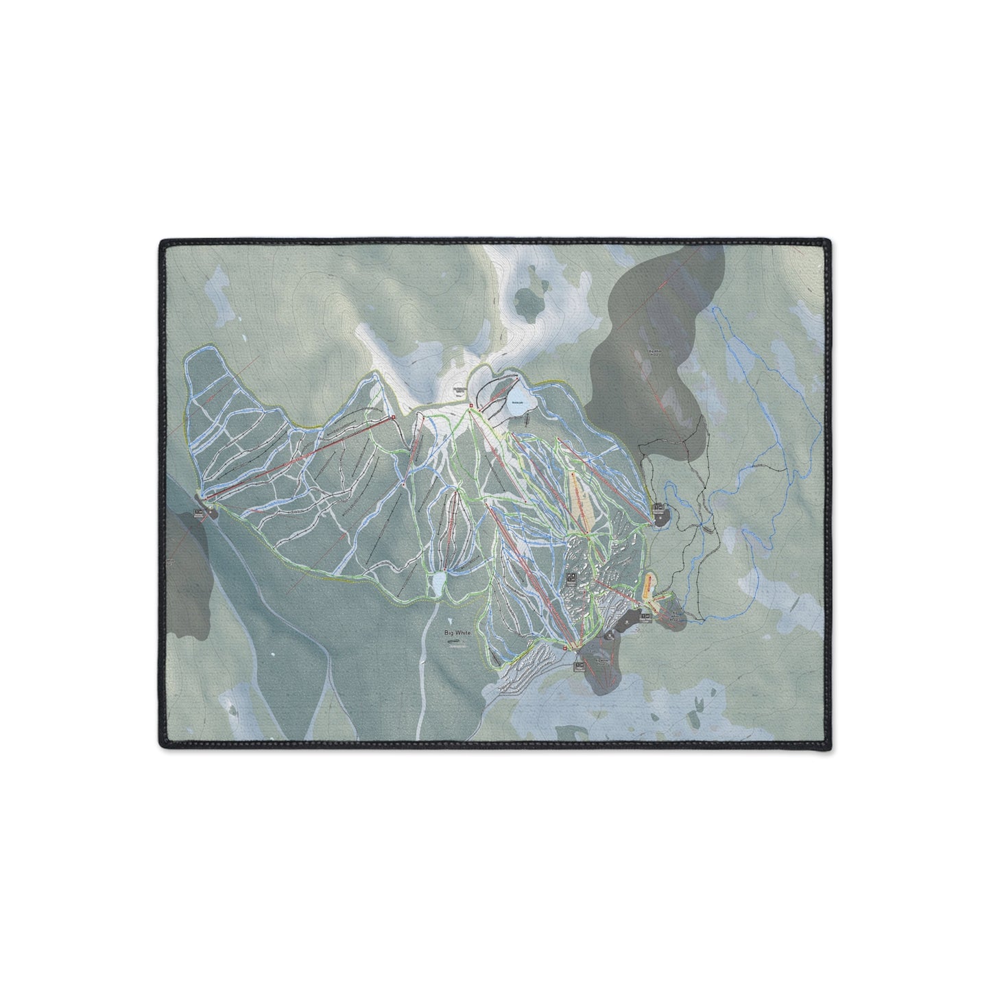 Big White, British Columbia Ski Resort Map Heavy Duty Floor Mat
