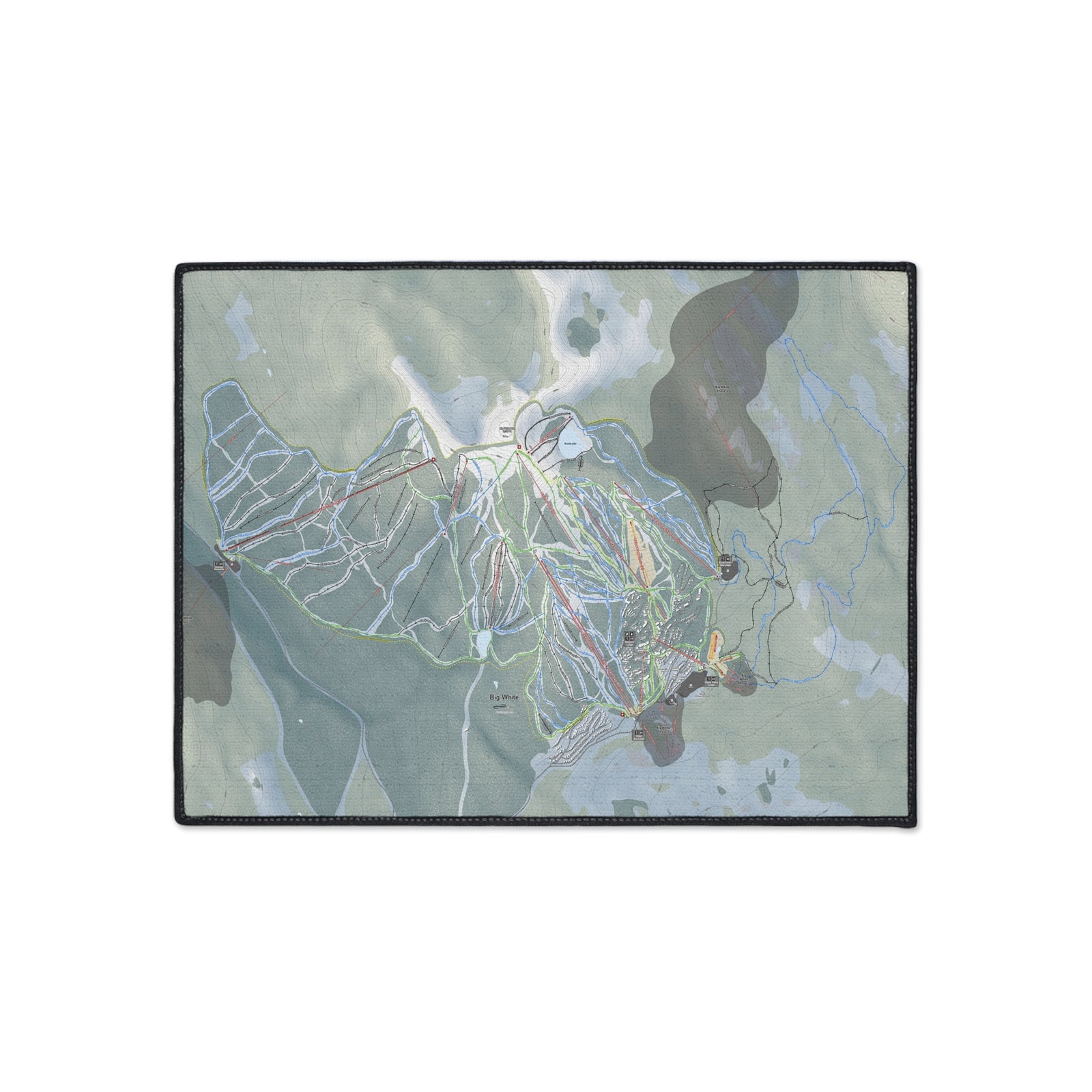 Big White, British Columbia Ski Resort Map Heavy Duty Floor Mat