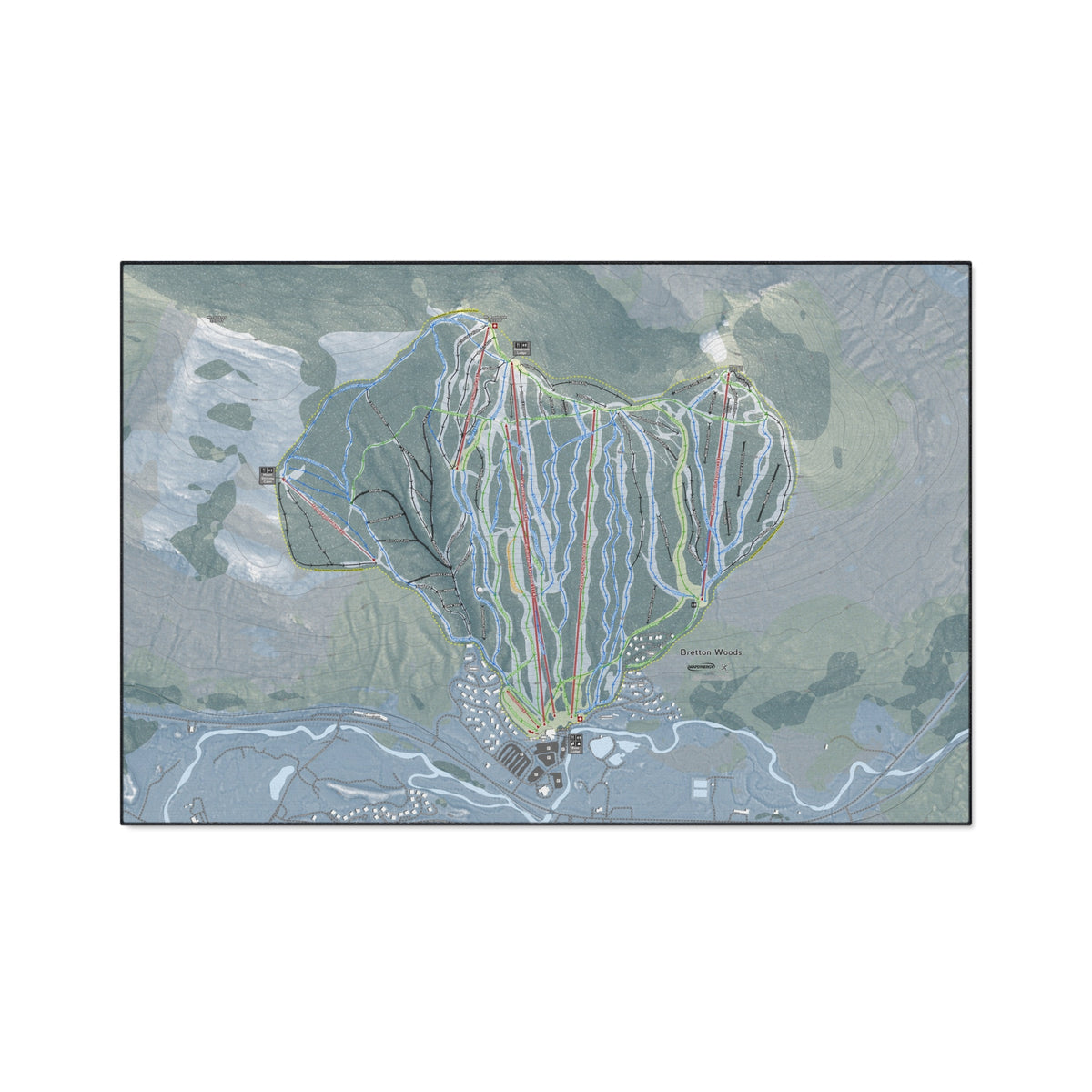 Bretton Woods, New Hampshire Ski Resort Map Heavy Duty Floor Mat