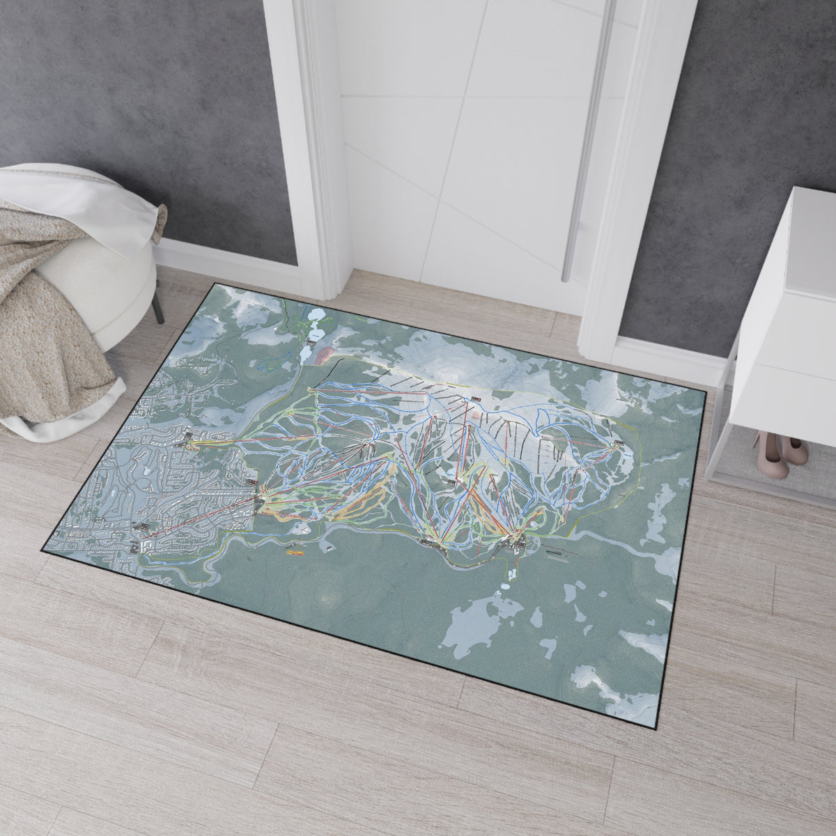 Mammoth Mountain, California Ski Resort Map Heavy Duty Floor Mat