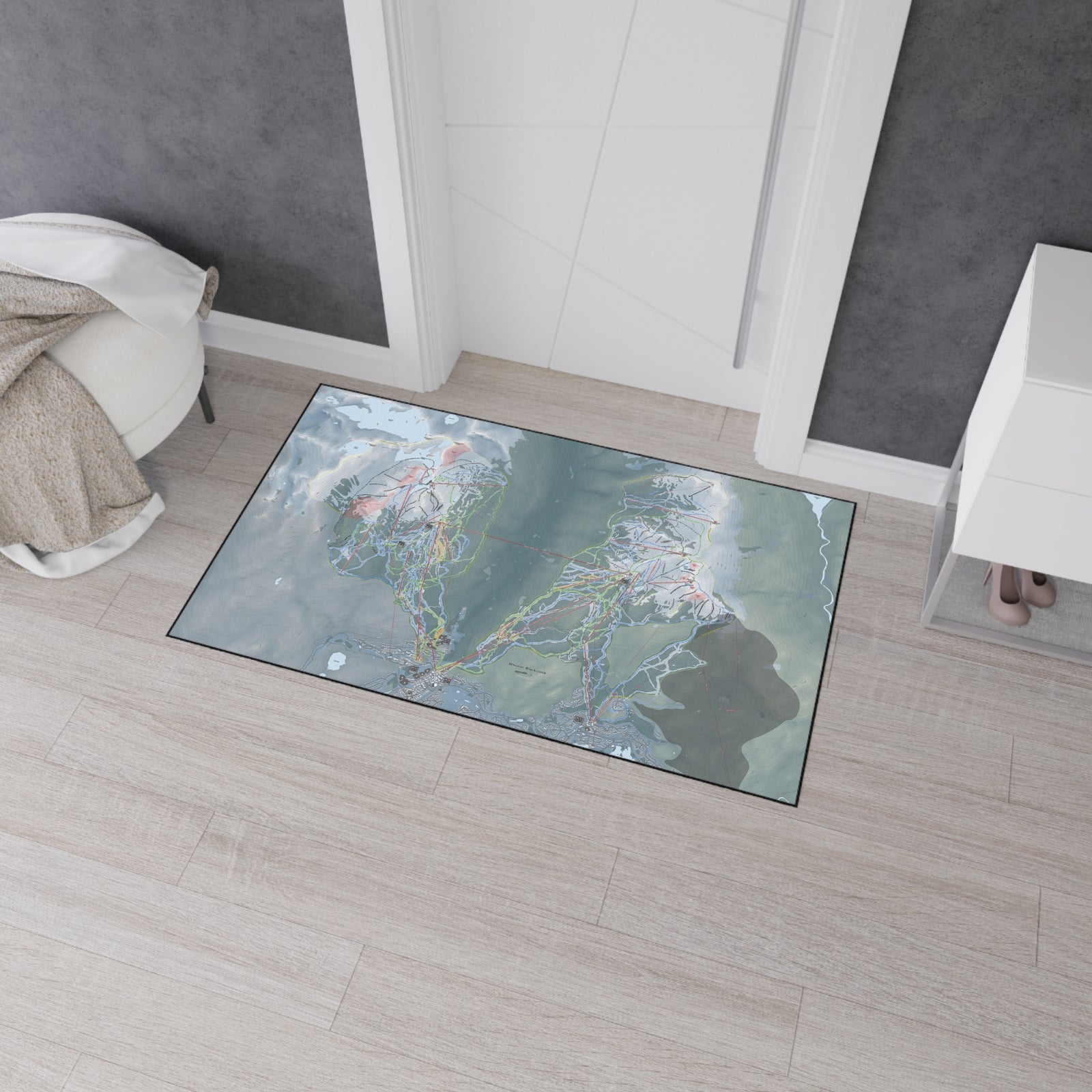 Whistler Blackcomb, British Columbia Ski Resort Map Heavy Duty Floor Mat