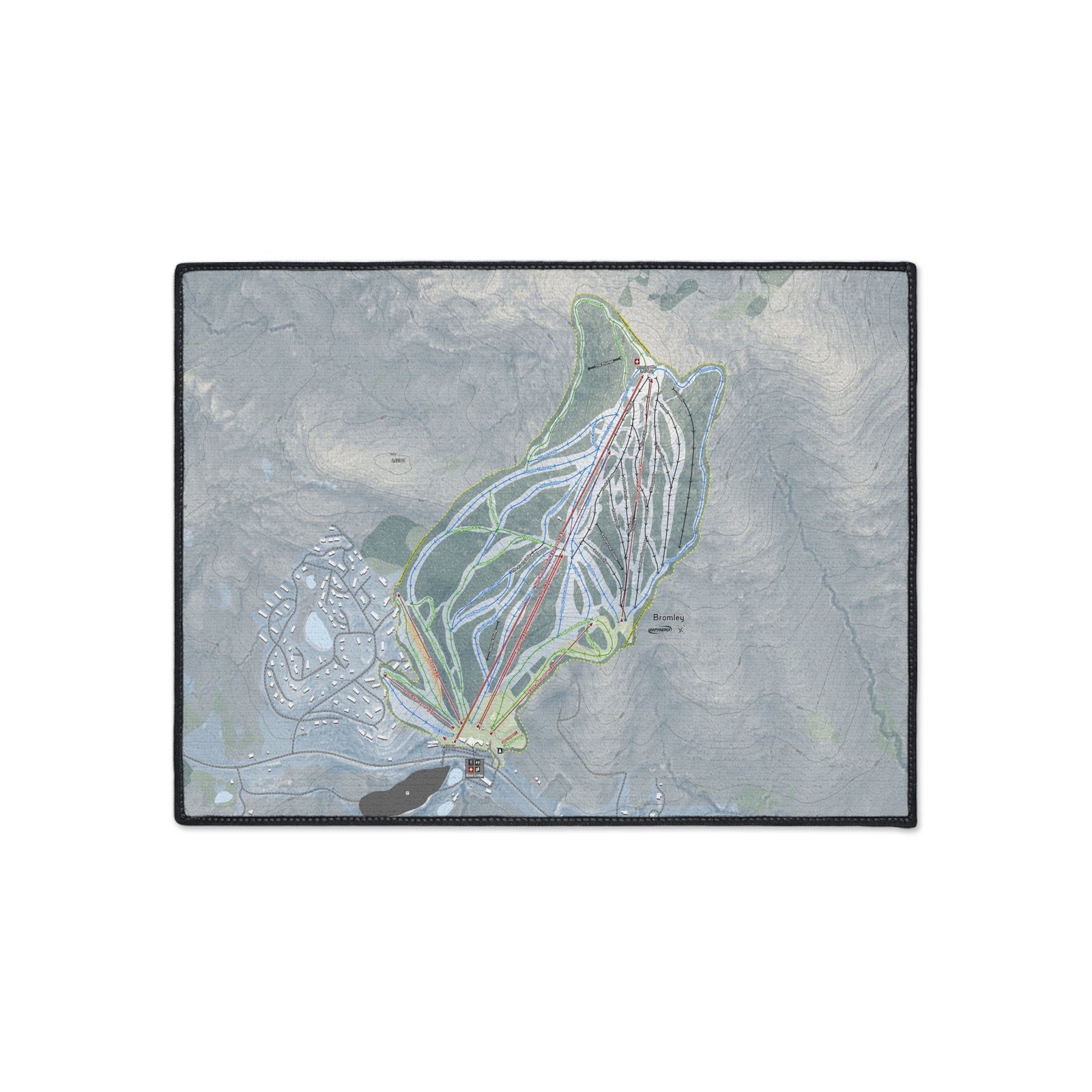 Bromley, Vermont Ski Resort Map Heavy Duty Floor Mat