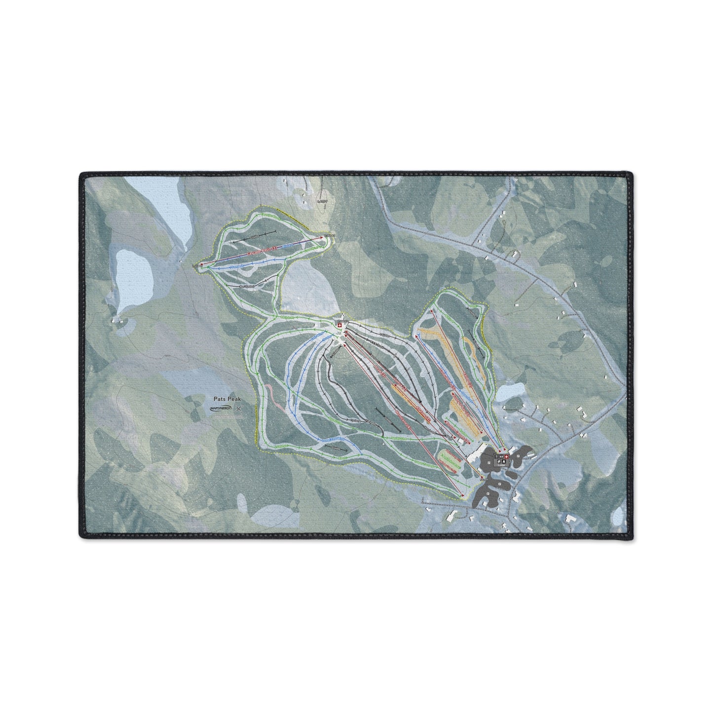Pats Peak, New Hampshire Ski Resort Map Heavy Duty Floor Mat