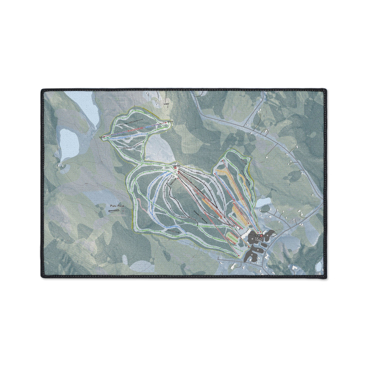 Pats Peak, New Hampshire Ski Resort Map Heavy Duty Floor Mat