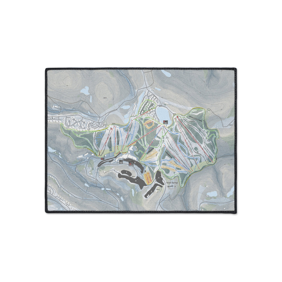 Seven Springs, Pennsylvania Ski Resort Map Heavy Duty Floor Mat