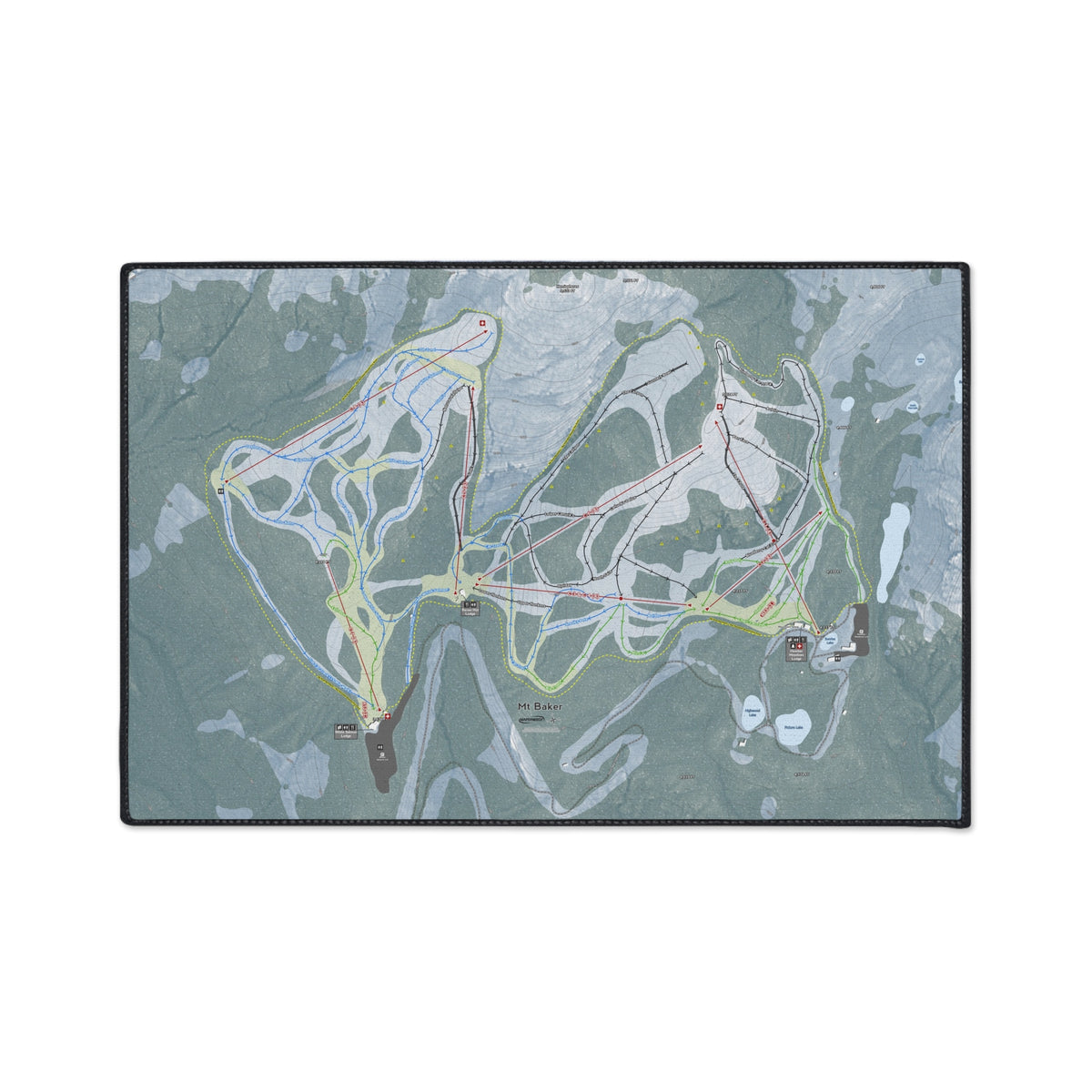 Mt Baker, Washington Ski Resort Map Heavy Duty Floor Mat