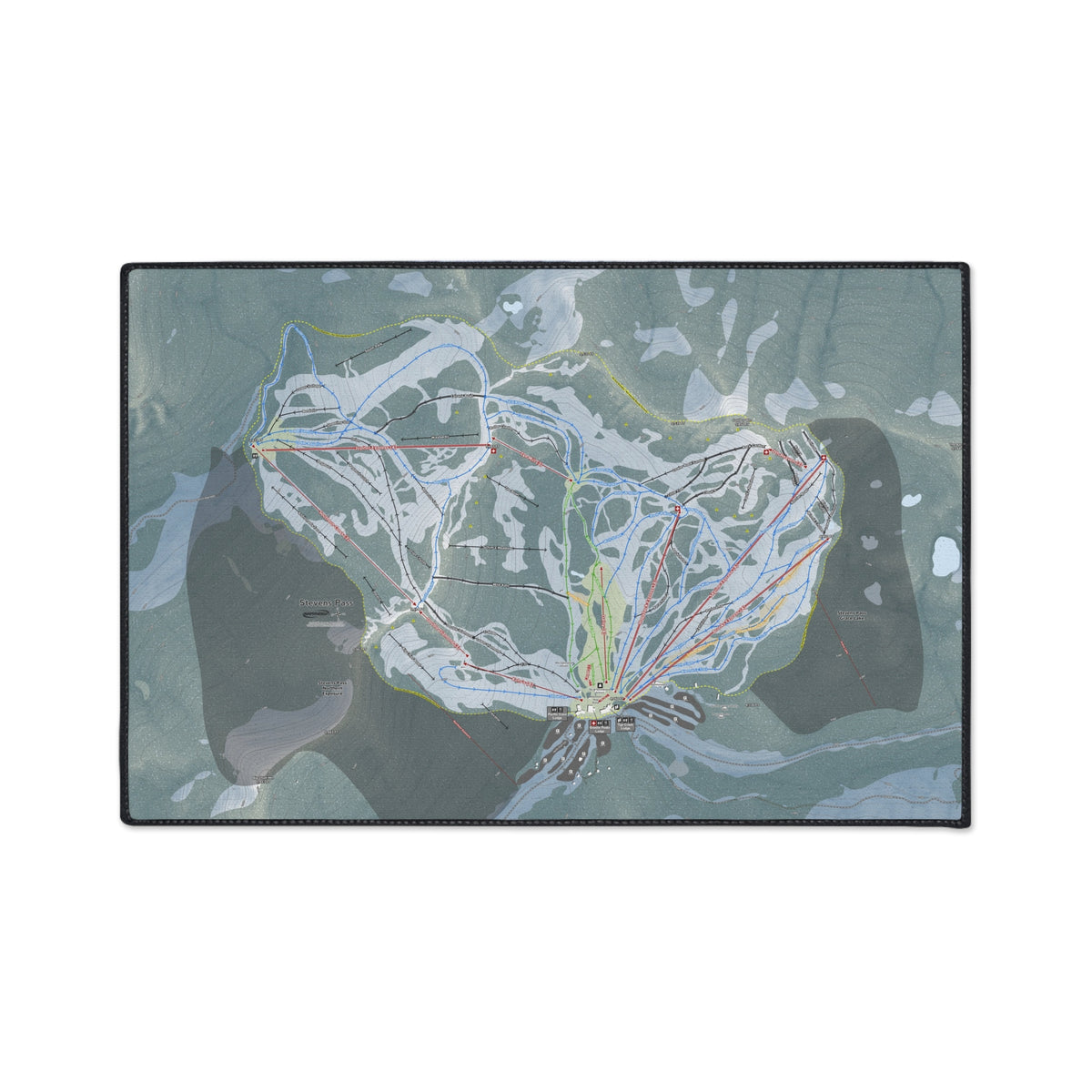 Stevens Pass, Washington Ski Resort Map Heavy Duty Floor Mat