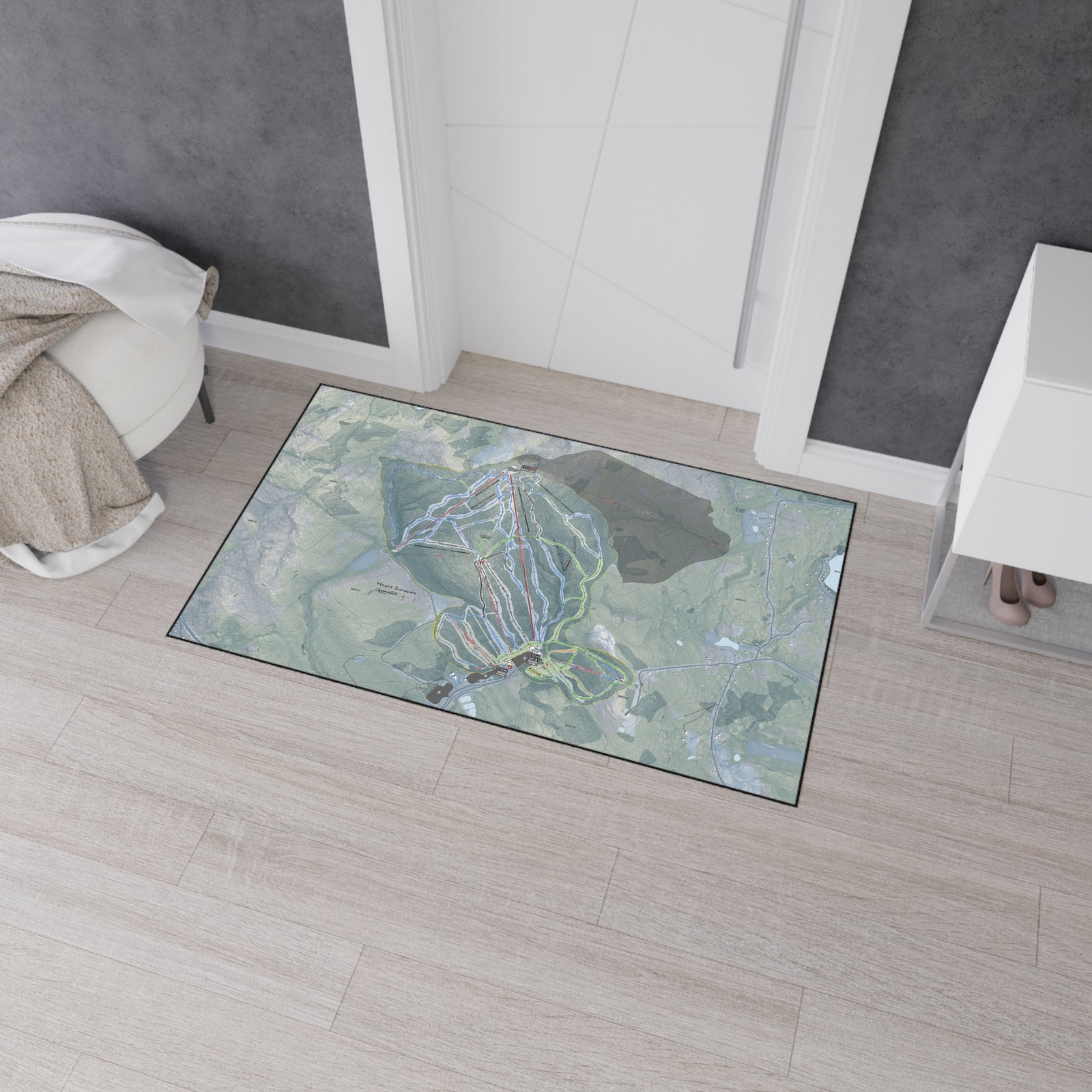 Mount Sunapee, New Hampshire Ski Resort Map Heavy Duty Floor Mat