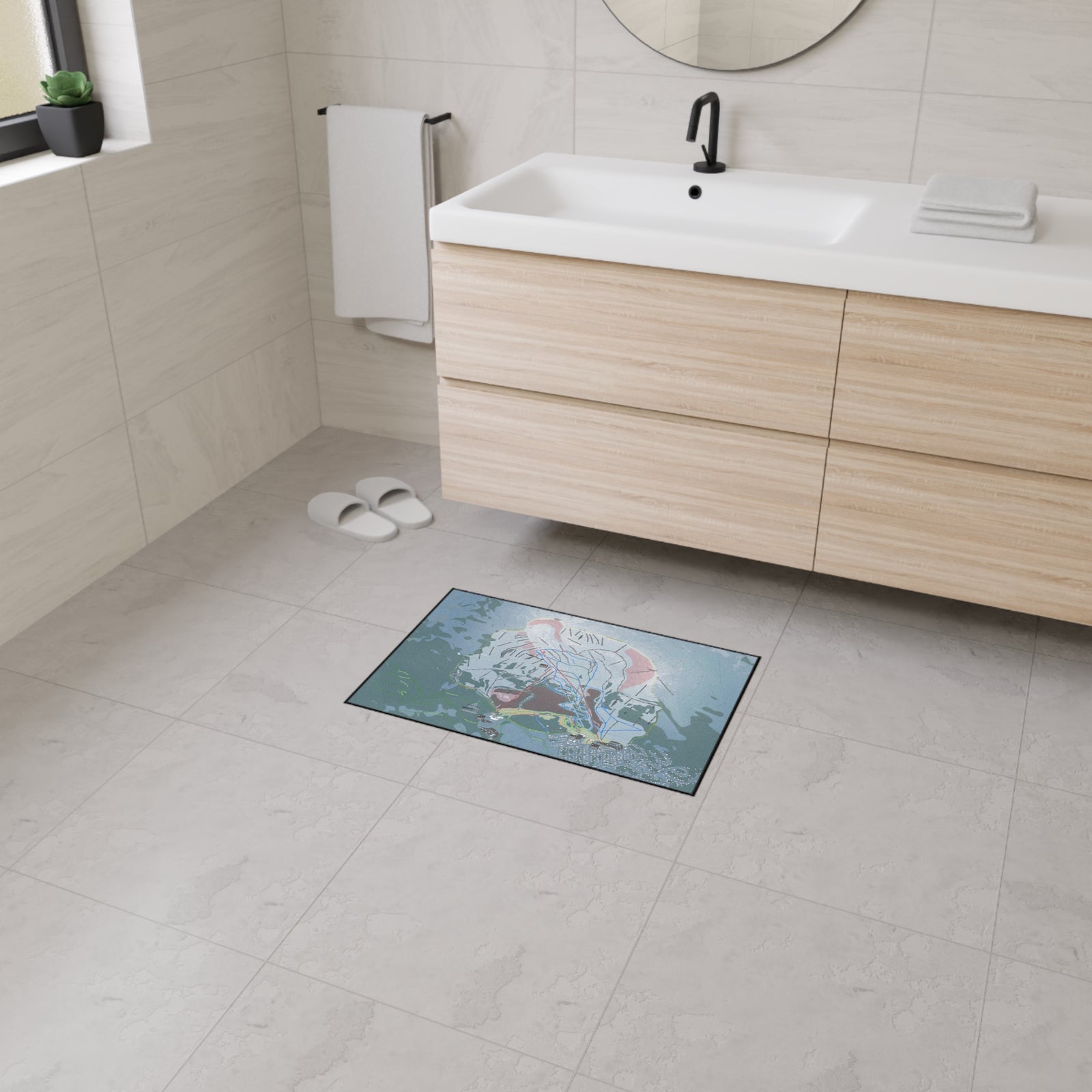 Alyeska, Alaska Ski Resort Map Heavy Duty Floor Mat