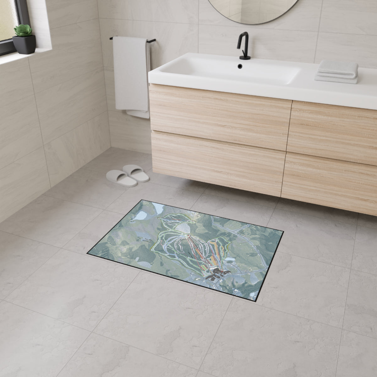 Pats Peak, New Hampshire Ski Resort Map Heavy Duty Floor Mat
