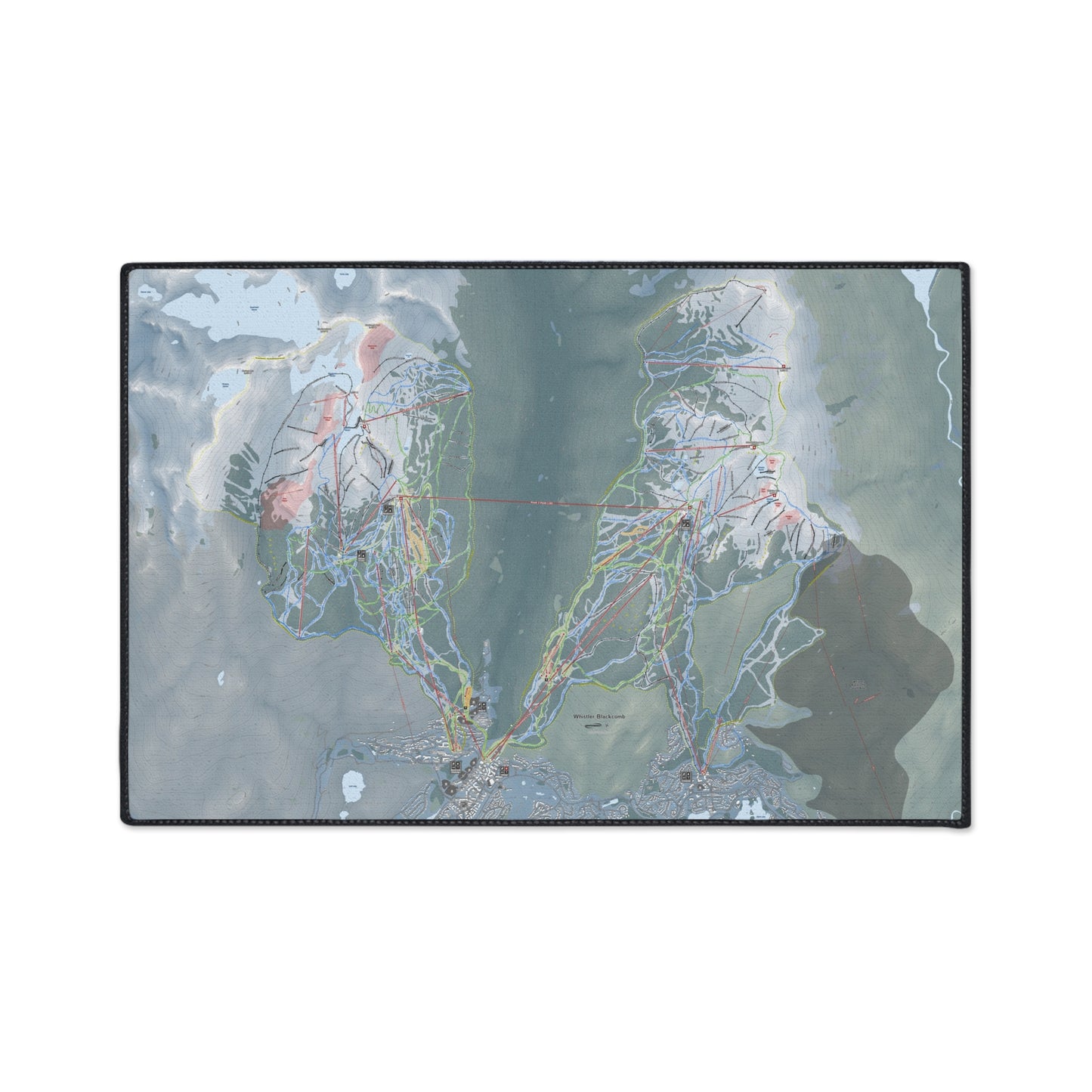 Whistler Blackcomb, British Columbia Ski Resort Map Heavy Duty Floor Mat