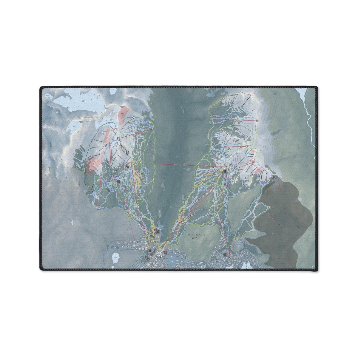 Whistler Blackcomb, British Columbia Ski Resort Map Heavy Duty Floor Mat
