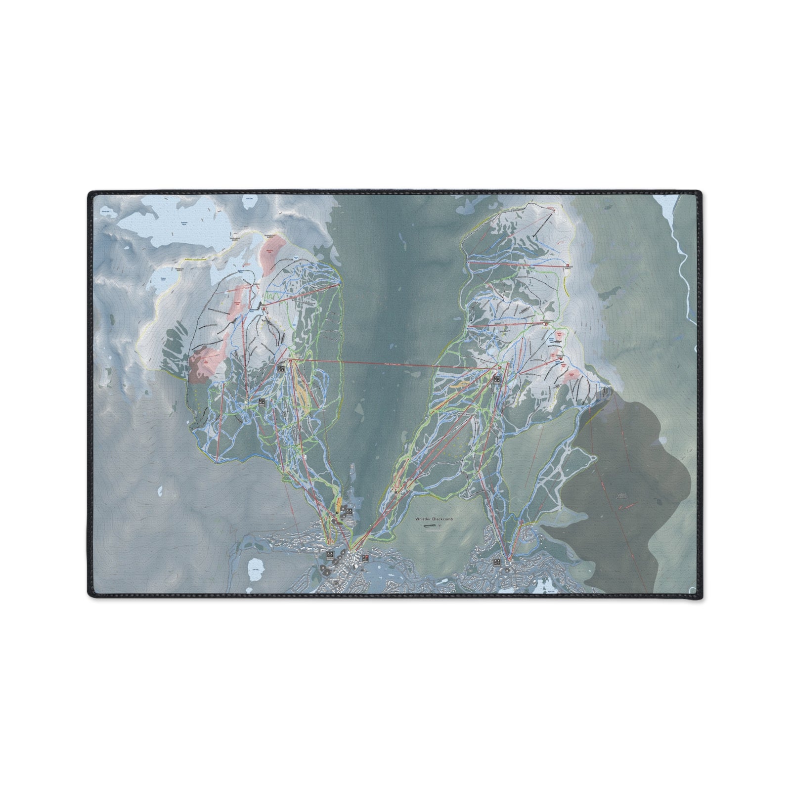 Whistler Blackcomb, British Columbia Ski Resort Map Heavy Duty Floor Mat