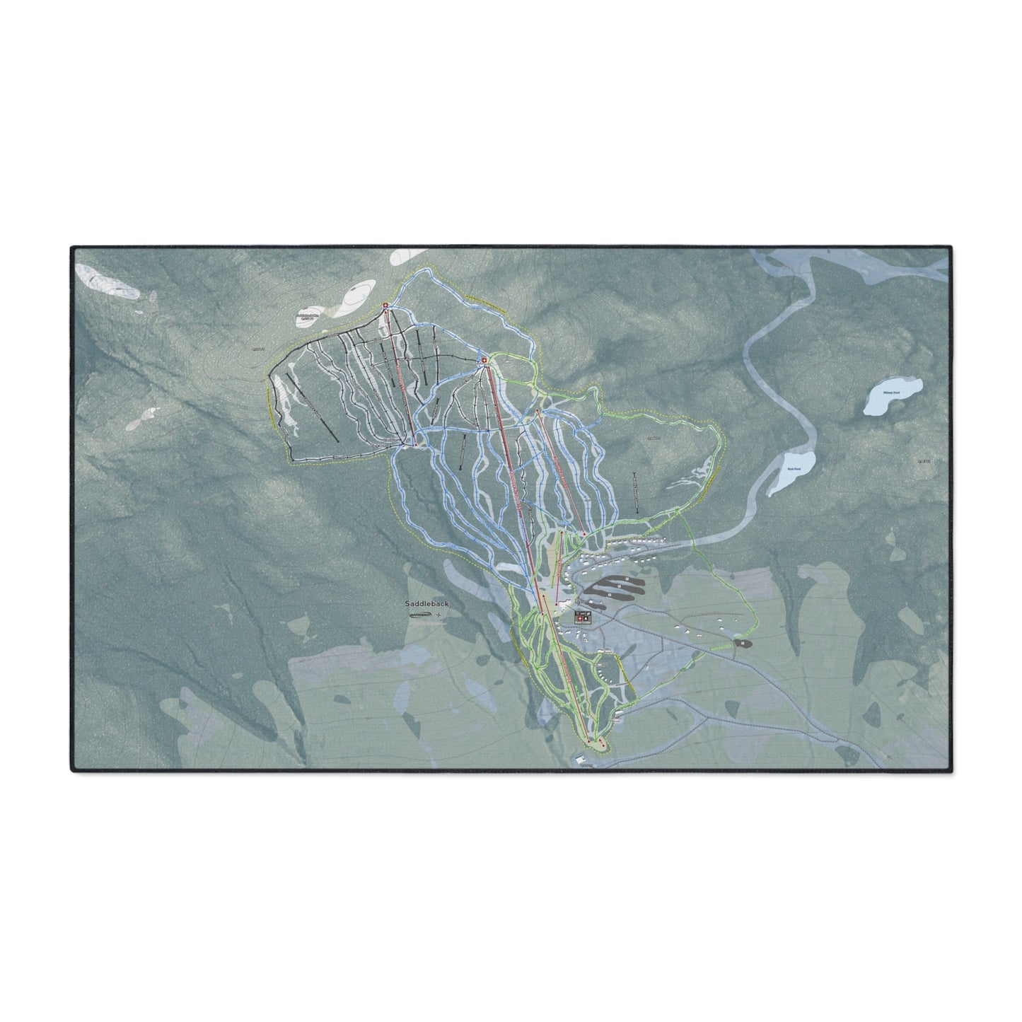 Saddleback Mountain, Maine Ski Resort Map Heavy Duty Floor Mat