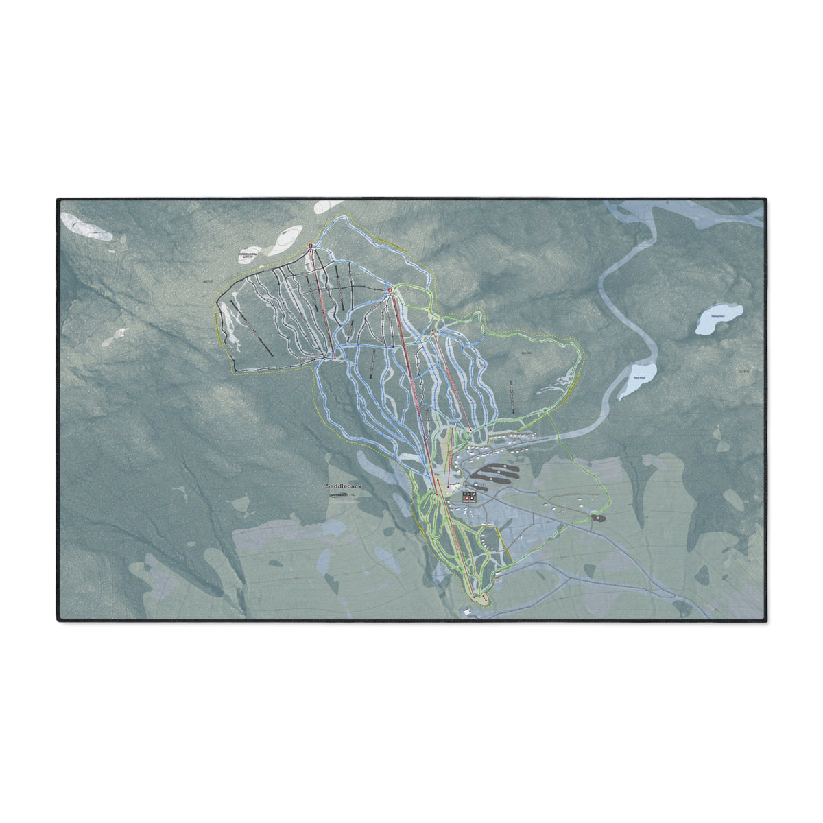 Saddleback Mountain, Maine Ski Resort Map Heavy Duty Floor Mat