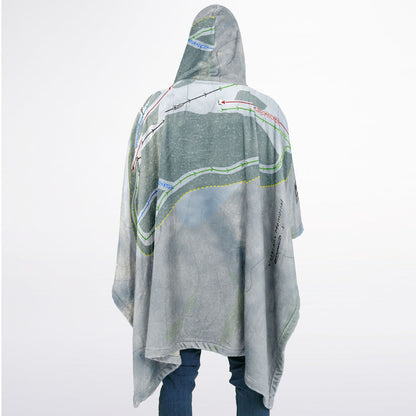 Veterans Memorial, New Hampshire Ski Resort Map Flannel Blanket Poncho