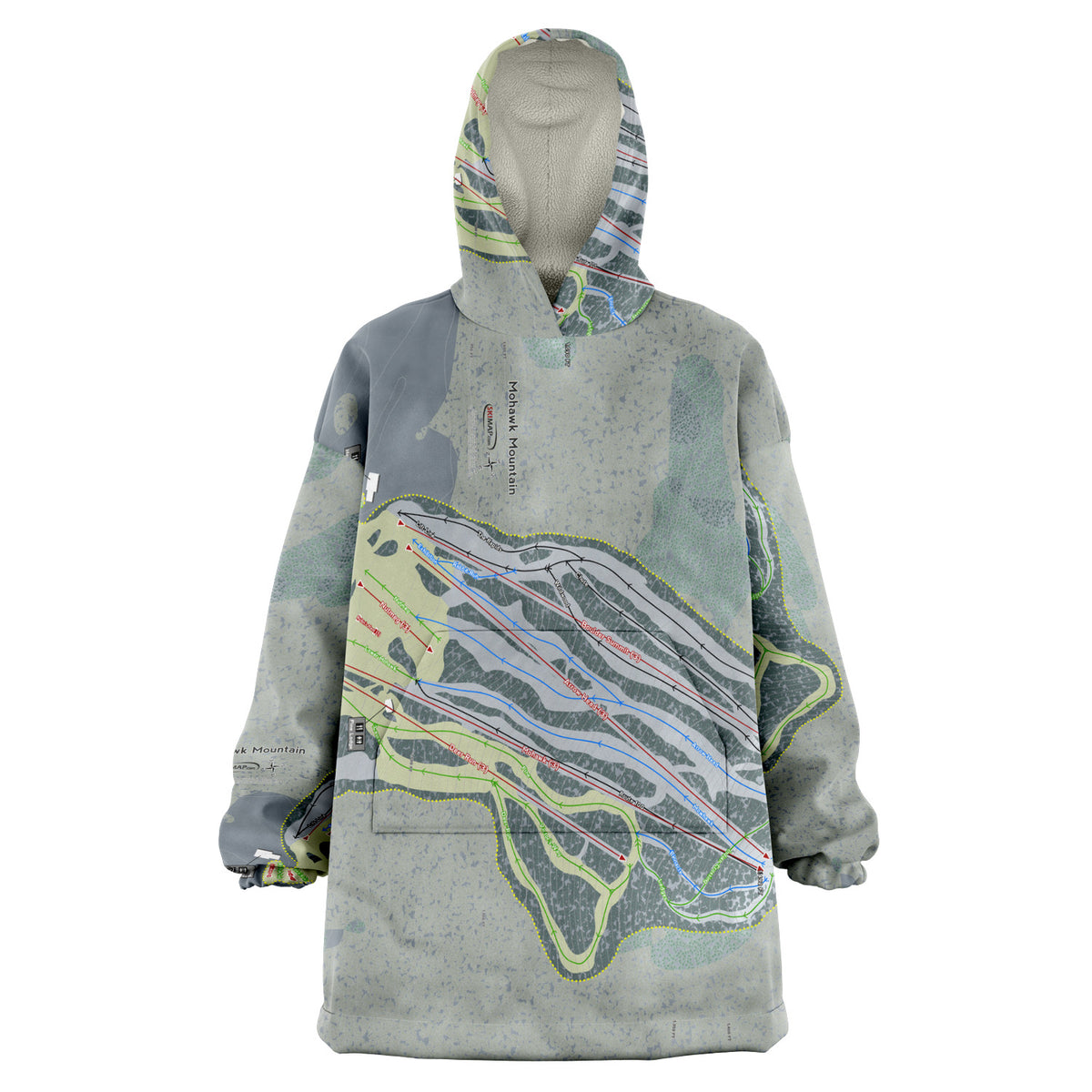 Mohawk Mountain, Connecticut Ski Trail Map - Snug Hoodie