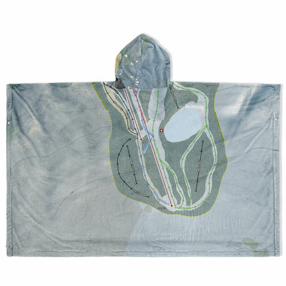 Woods Valley, New York Ski Resort Map Flannel Blanket Poncho