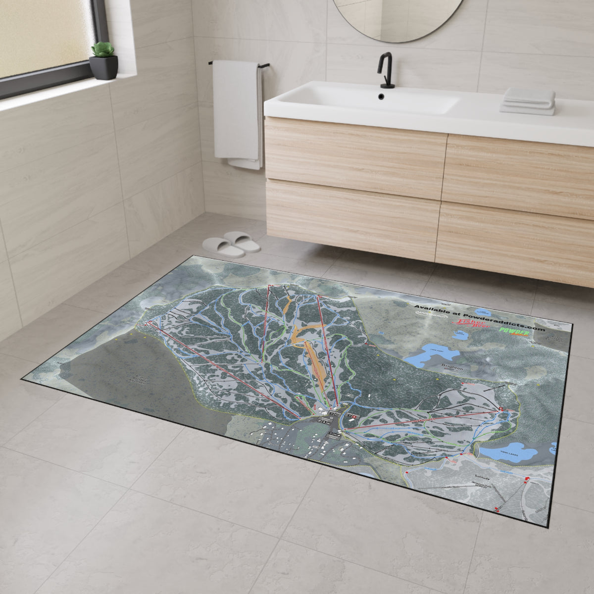 FISHER Snowbasin, Utah Ski Resort Map Heavy Duty Floor Mat