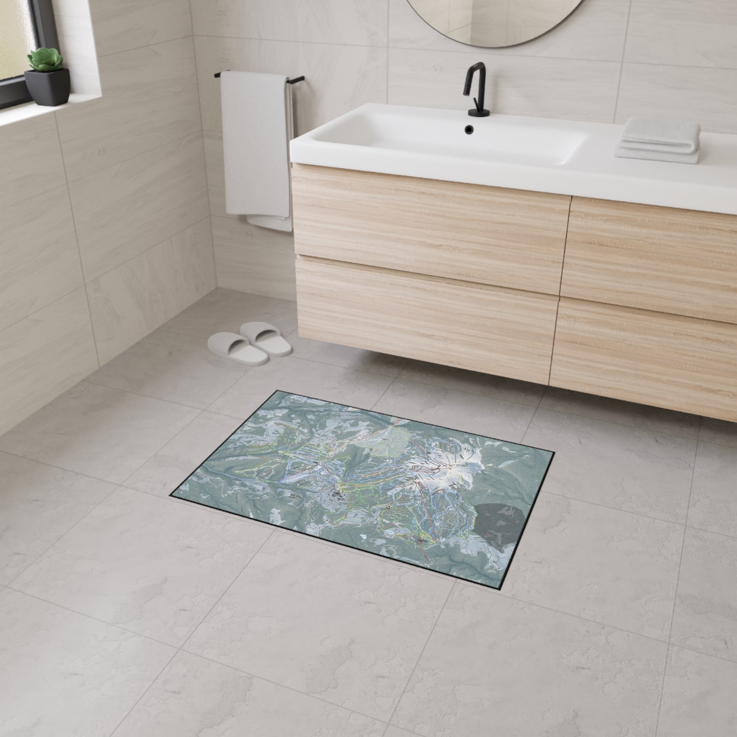 Big Sky, Montana Ski Resort Map Heavy Duty Floor Mat