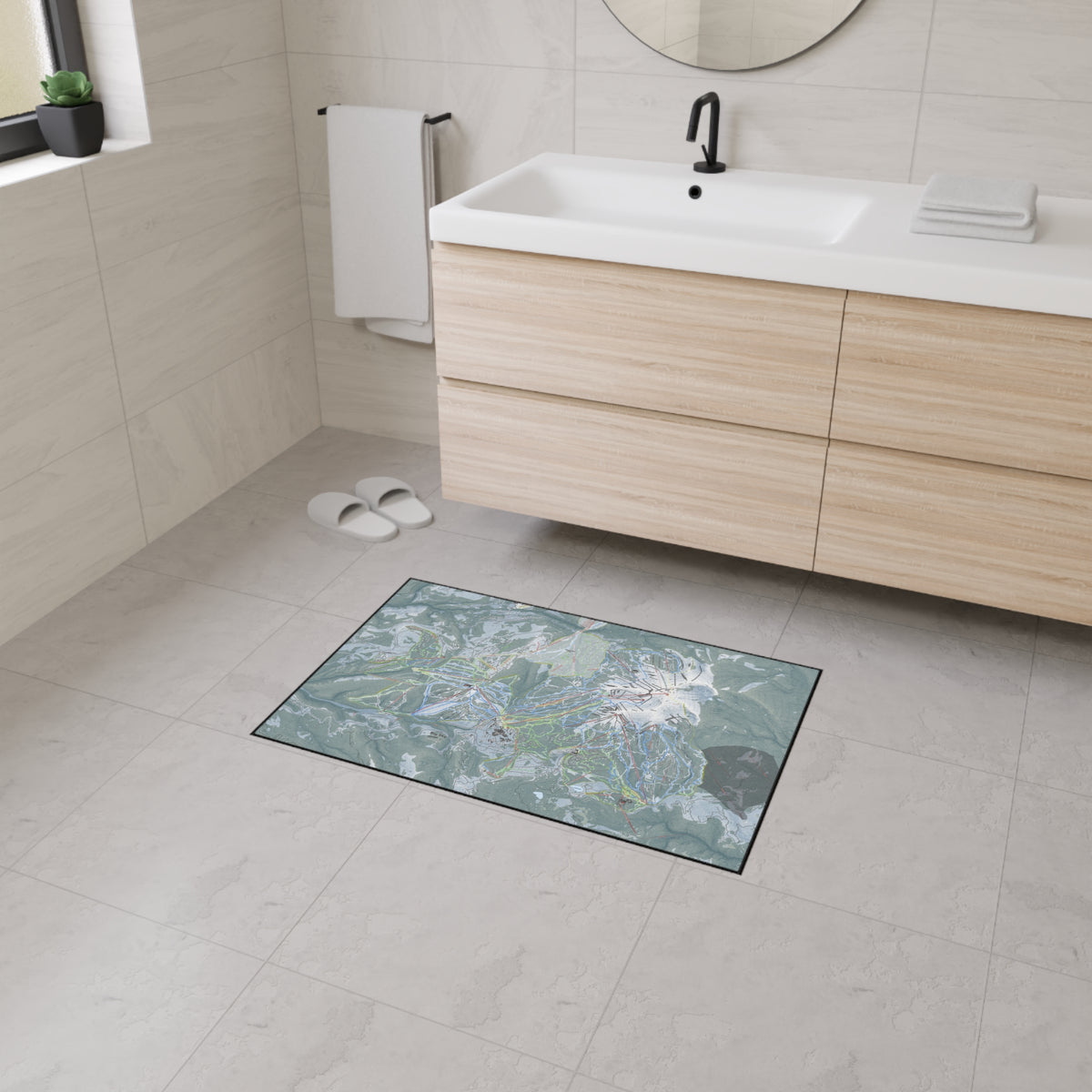 Big Sky, Montana Ski Resort Map Heavy Duty Floor Mat