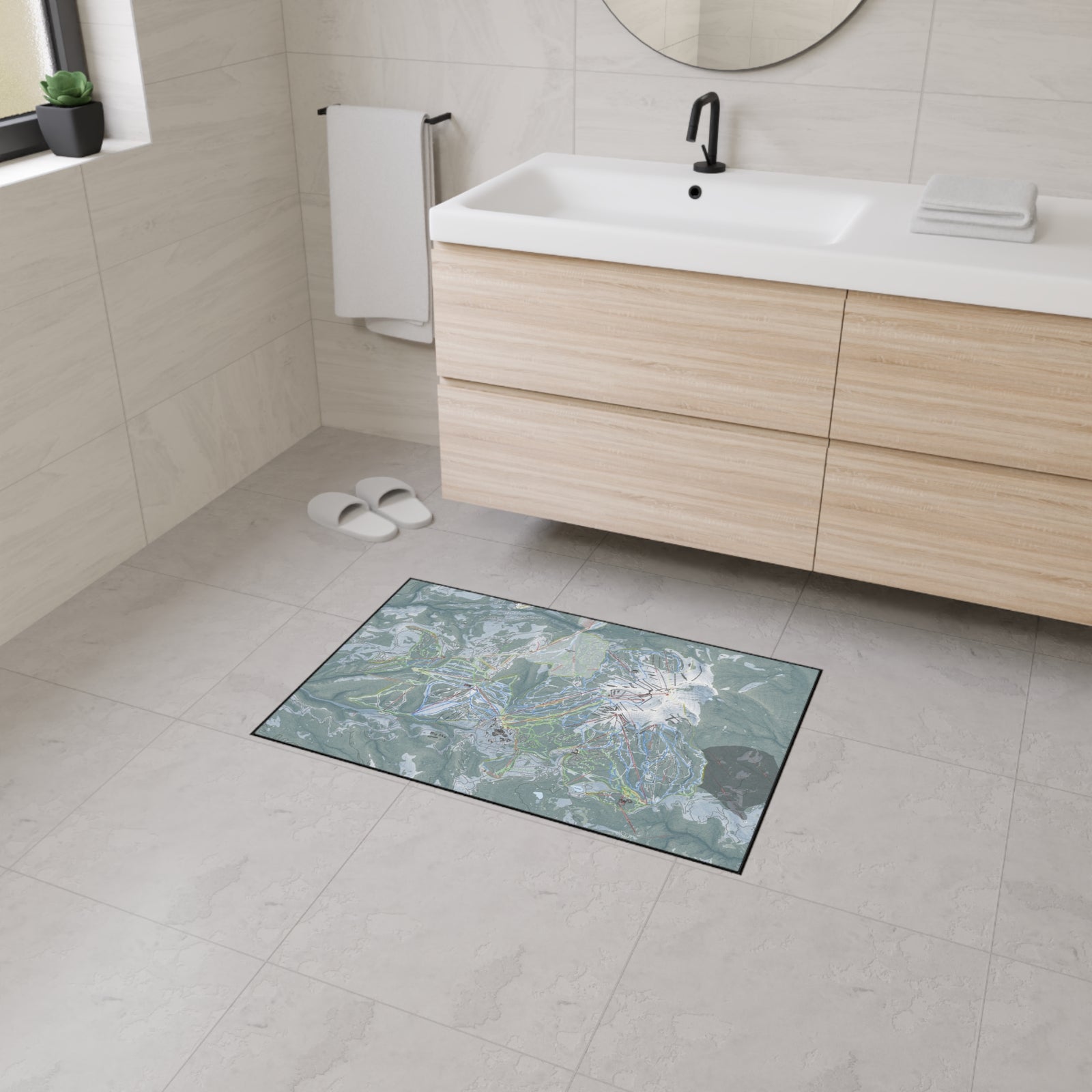 Big Sky, Montana Ski Resort Map Heavy Duty Floor Mat