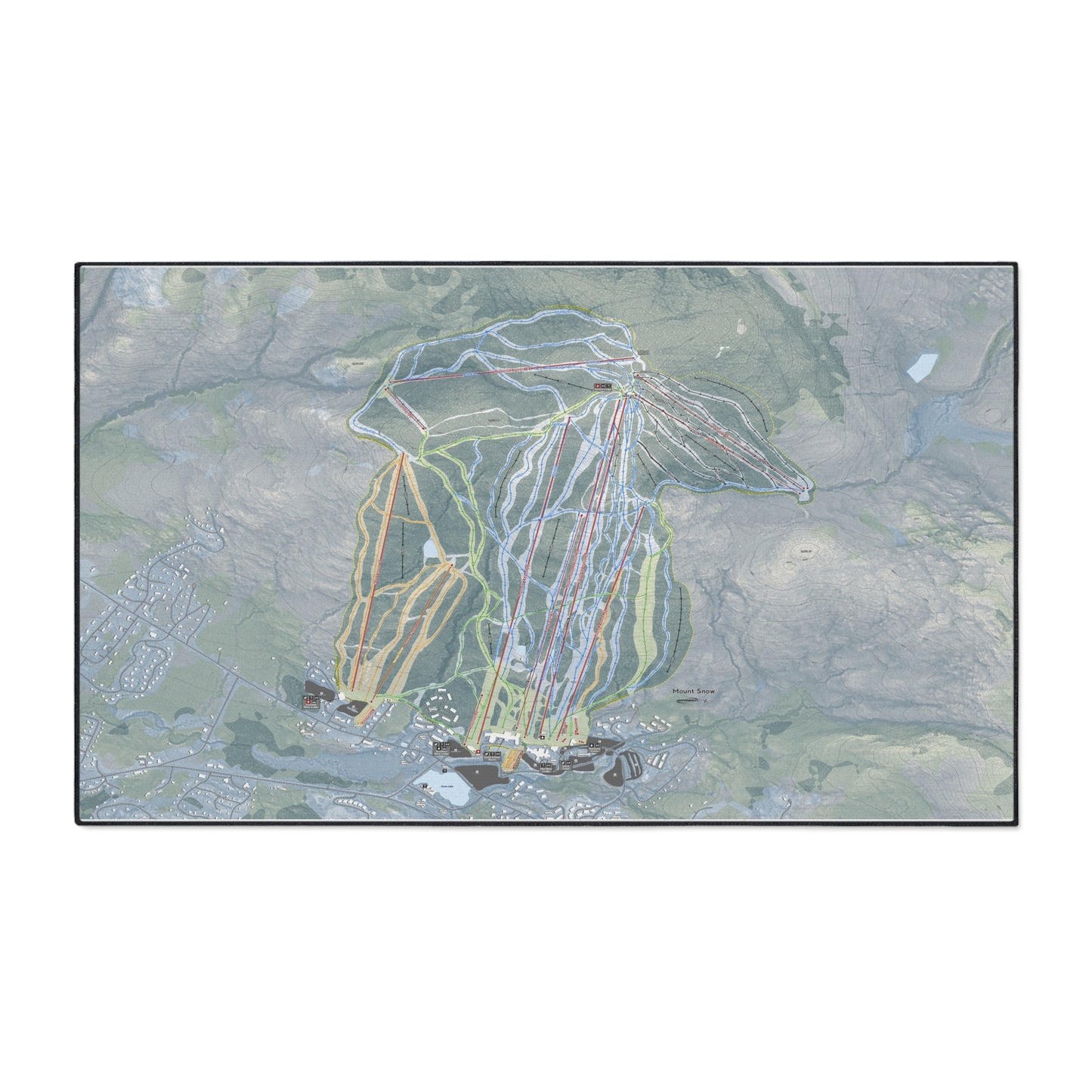 Mount Snow, Vermont Ski Resort Map Heavy Duty Floor Mat