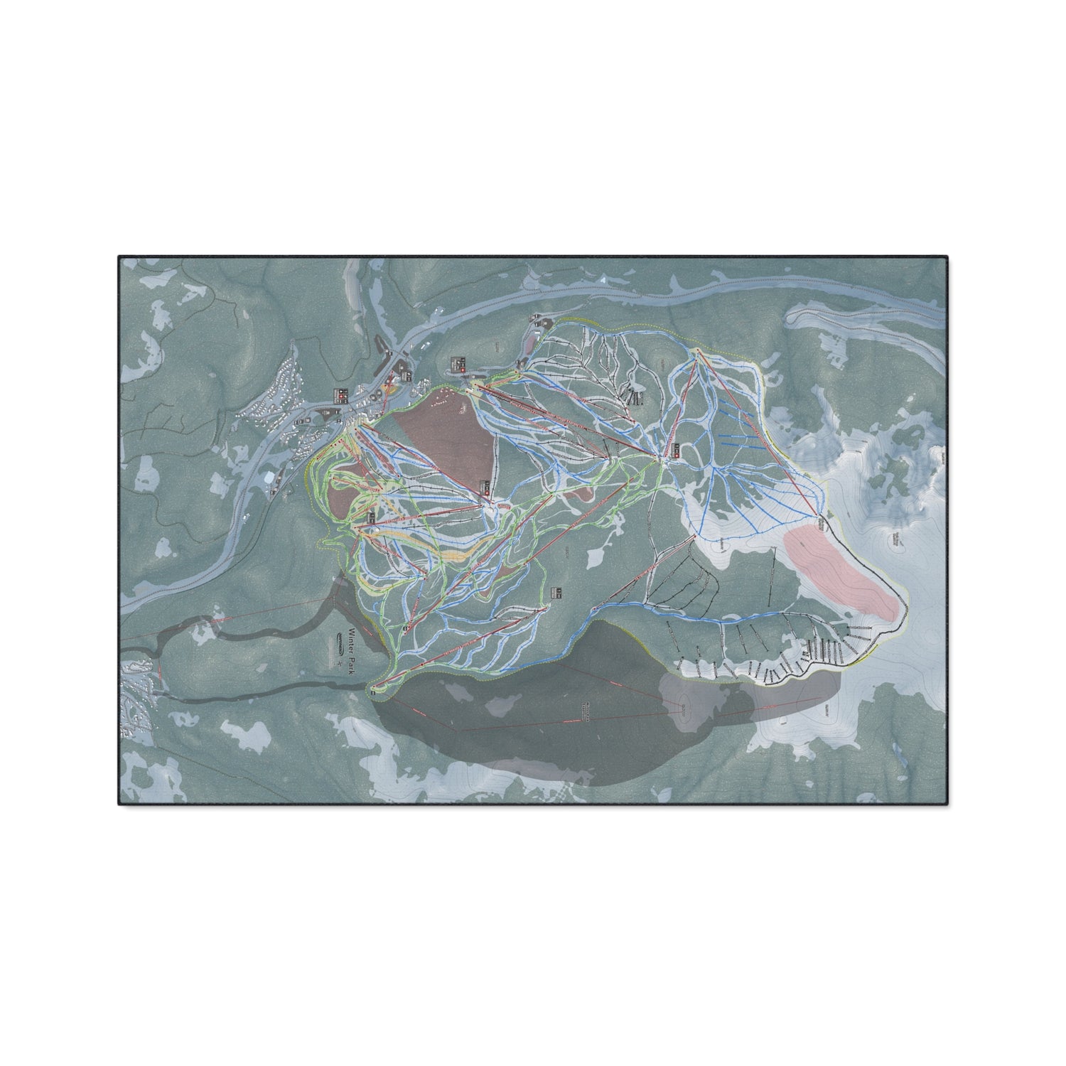 Winter Park, Colorado Ski Resort Map Heavy Duty Floor Mat