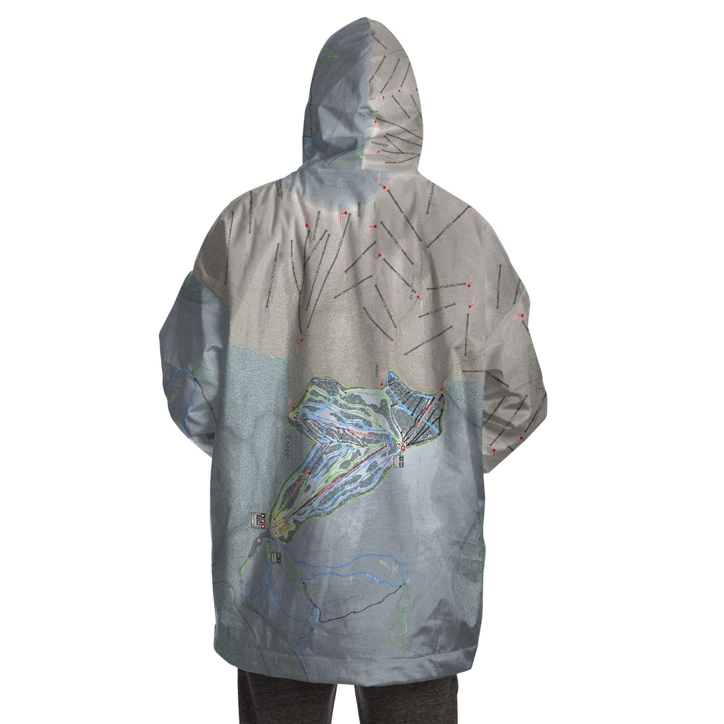 Ski Cooper, Colorado Ski Trail Map - Snug Hoodie