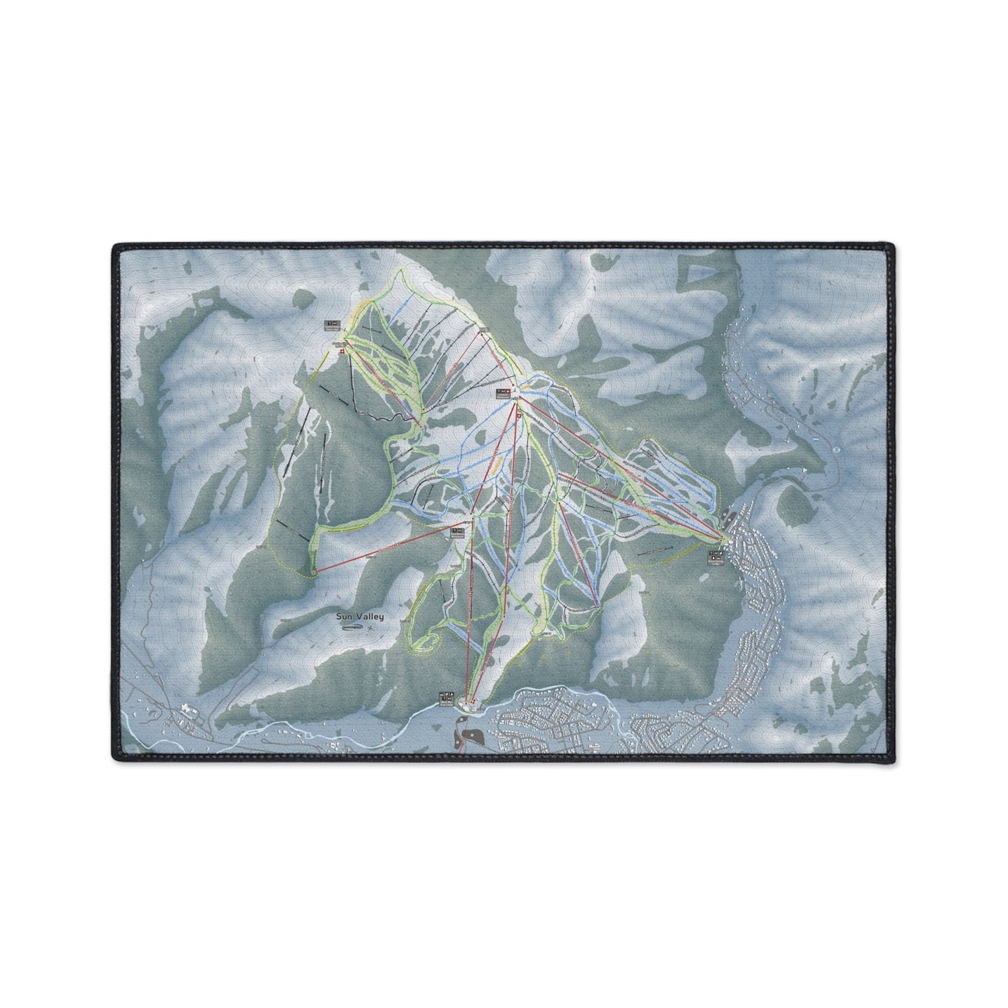 Sun Valley, Idaho Ski Resort Map Heavy Duty Floor Mat