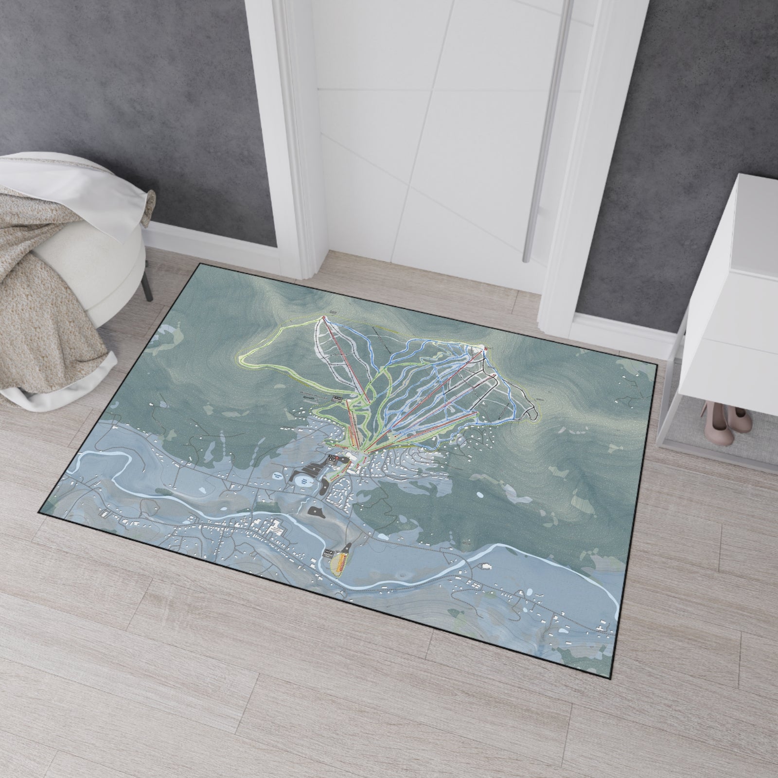 Windham Mountain, New York Ski Resort Map Heavy Duty Floor Mat