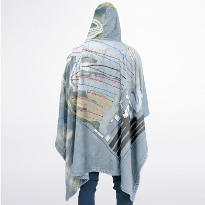 Timber Ridge, Michigan Ski Resort Map Flannel Blanket Poncho
