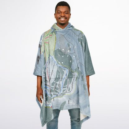 Granby Ranch, Colorado Ski Resort Map Flannel Blanket Poncho