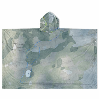 Val-dIrene, Quebec Ski Resort Map Flannel Blanket Poncho