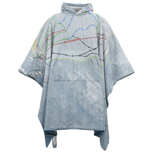 Ben Lomond Ski Resort, Australia Ski Resort Map Flannel Blanket Poncho - Powderaddicts