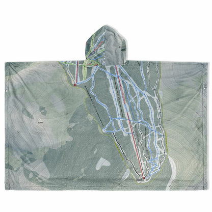 Pico Mountain, Vermont Ski Resort Map Flannel Blanket Poncho