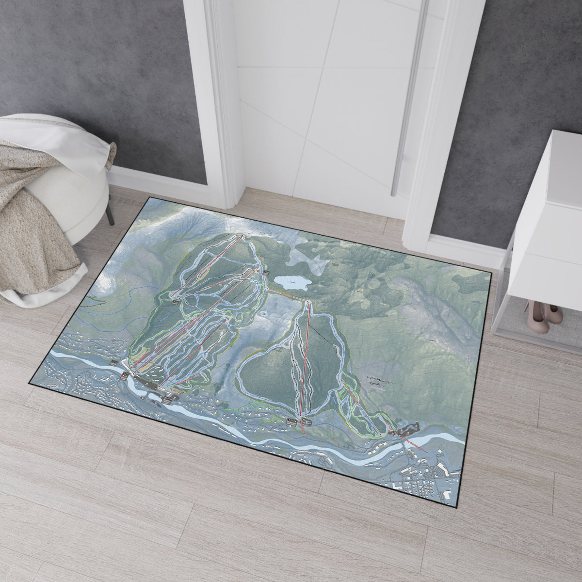 Loon Mountain, New Hampshire Ski Resort Map Heavy Duty Floor Mat