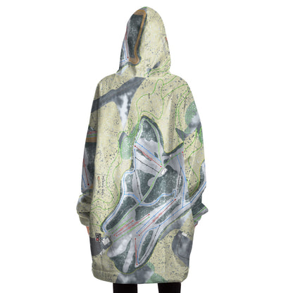 Hickory Hills, Michigan Ski Trail Map Snug Hoodie - Powderaddicts