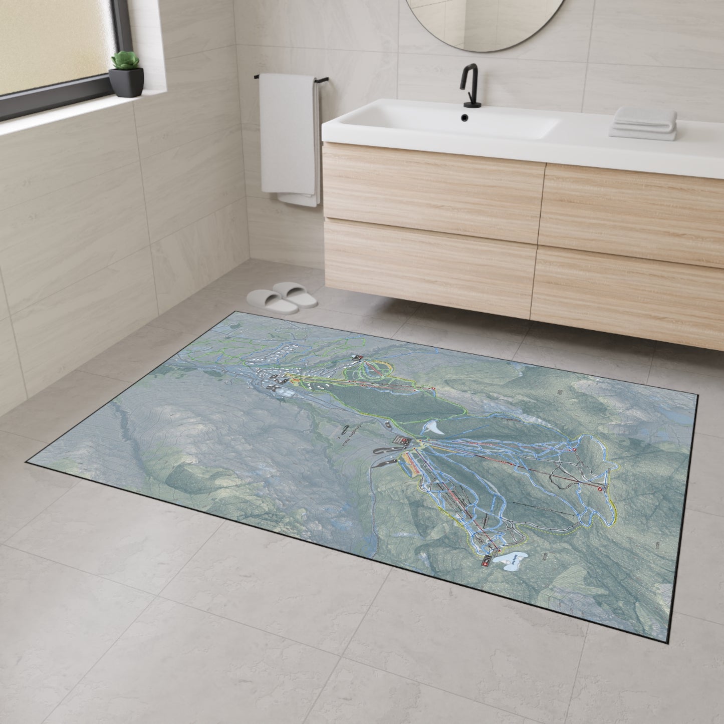 Smugglers Notch, Vermont Ski Resort Map Heavy Duty Floor Mat