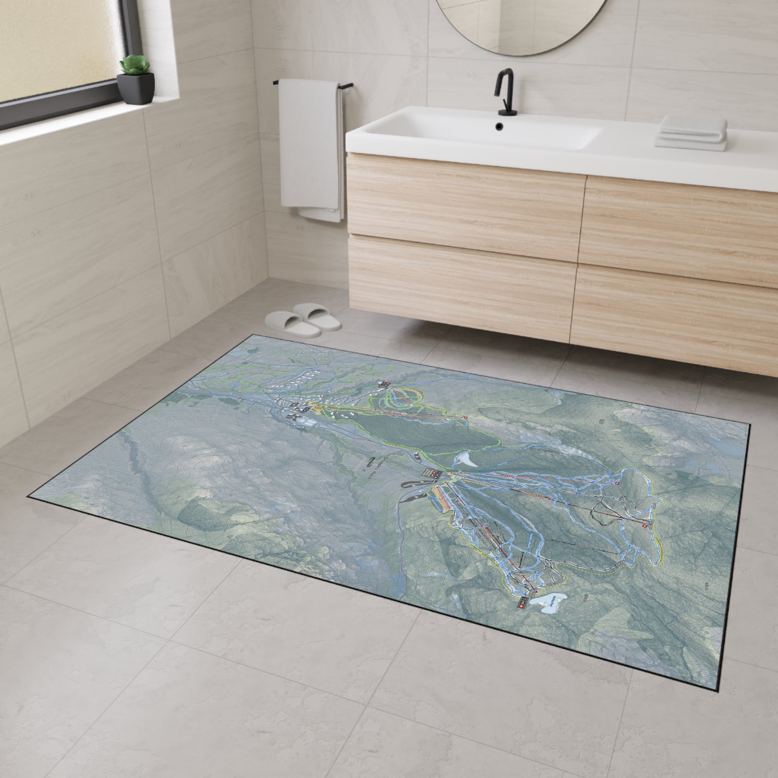 Smugglers Notch, Vermont Ski Resort Map Heavy Duty Floor Mat