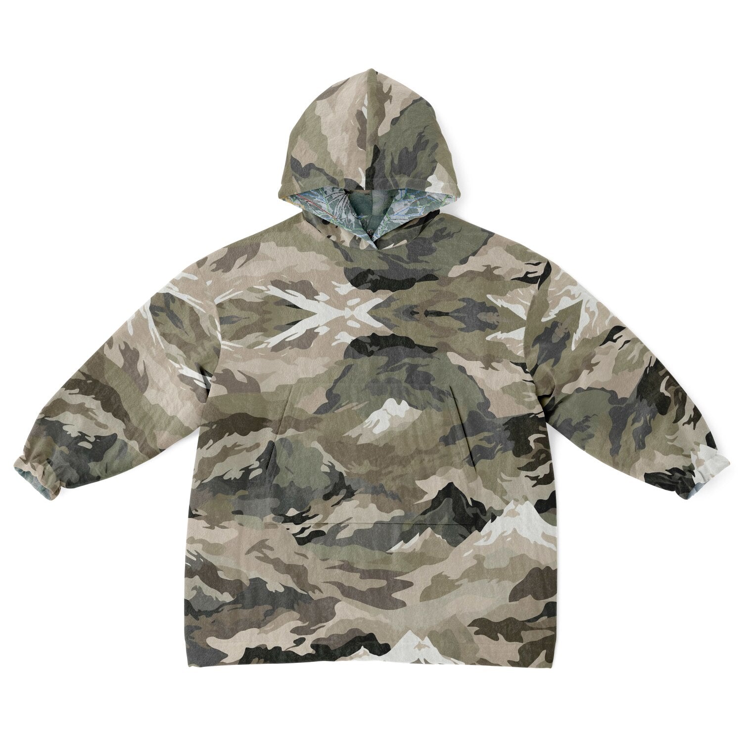 Powder Mountain, Utah Ski Resort Map Reversible Snug Hoodie