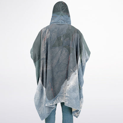 Kendall Mountain, Colorado Ski Resort Map Flannel Blanket Poncho