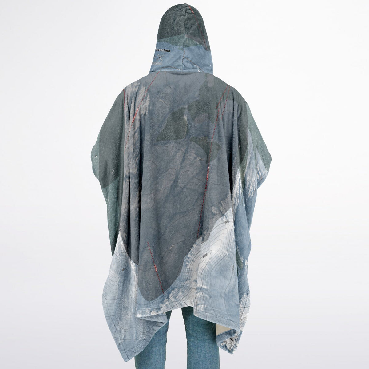 Kendall Mountain, Colorado Ski Resort Map Flannel Blanket Poncho