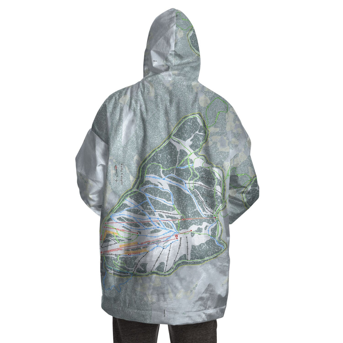 Kelly Canyon, Idaho Ski Trail Map Snug Hoodie