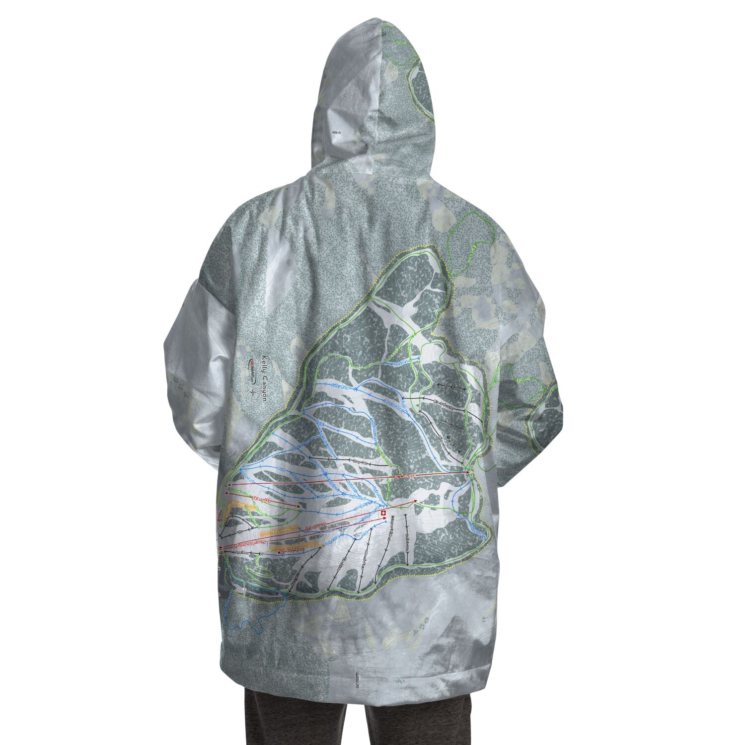 Kelly Canyon, Idaho Ski Trail Map Snug Hoodie