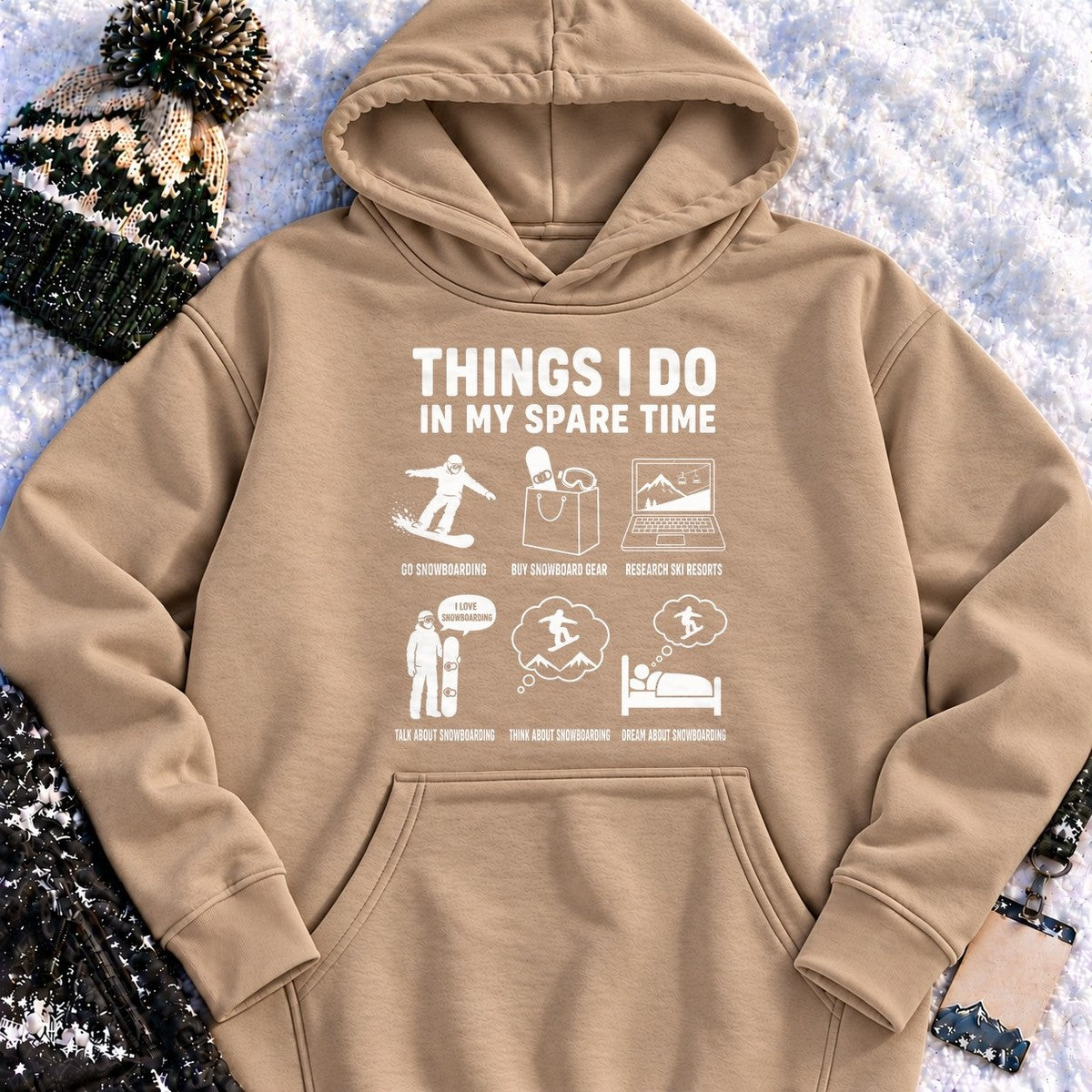 Spare Time Snowboarding - Hoodie (Latte)
