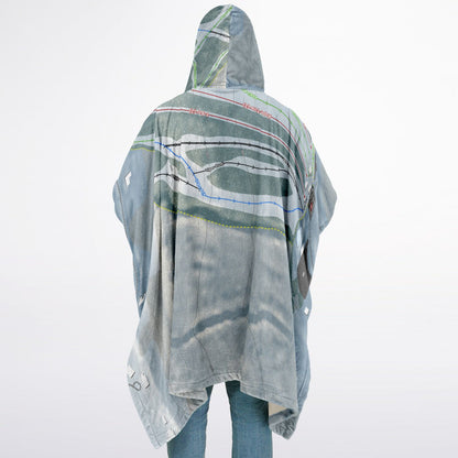 Cazenovia, New York Ski Resort Map Flannel Blanket Poncho