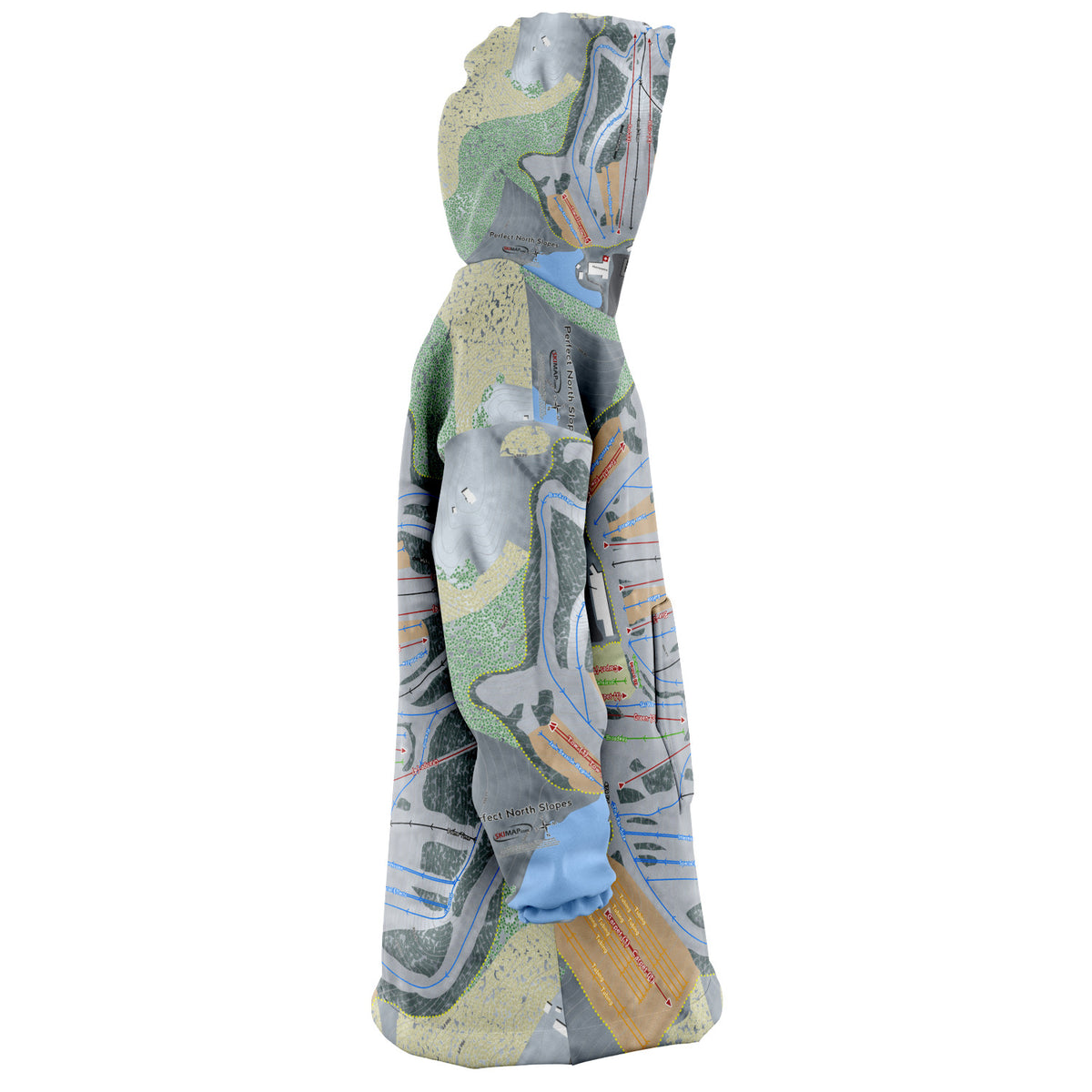 Perfect North Slopes, Indiana Ski Trail Map - Snug Hoodie